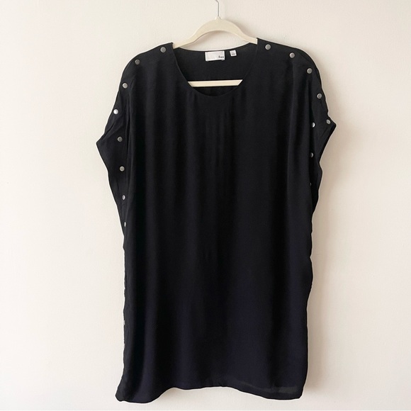 Aritzia Wilfred Free Aamito Black Button-Detail Women's Mini Dress size S - Picture 1 of 9